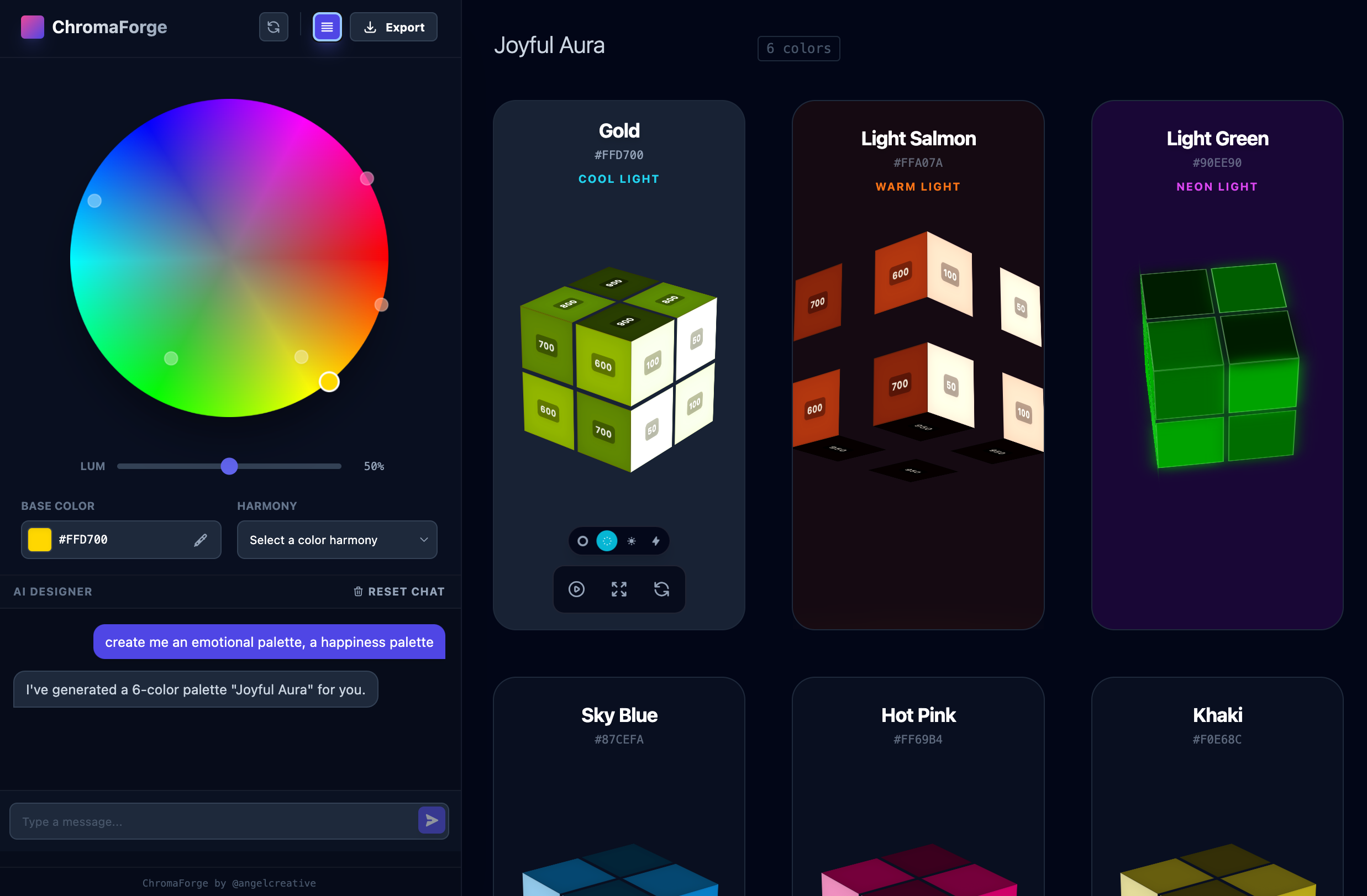 Lighting preview with different illumination conditions